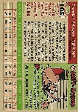 1955 Topps #105 Chuck Diering - NM