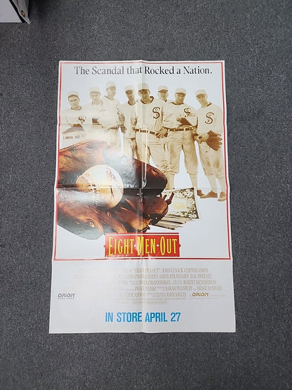 EIGHT MEN OUT 1988 Movie Poster VHS Authentic 25x39 Charlie Sheen b