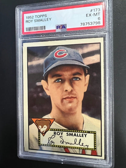 1952 Topps #173 Roy Smalley (Red Back)  ~ PSA 6 EXMT J