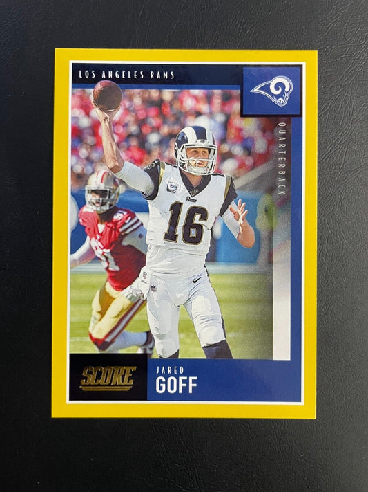 2020 Panini Score Football Jared Goff #301 Gold Parallel LA Rams