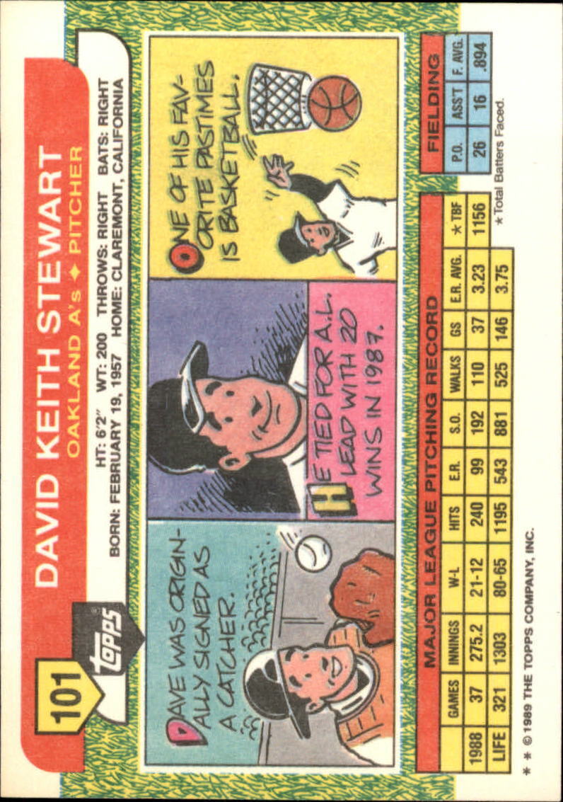 1989 Topps Big #101 Dave Stewart - NrMt+
