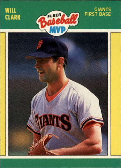 1989 Fleer Baseball MVP's #7 Will Clark - NrMt+