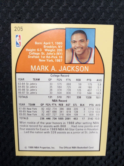 1990-91 NBA Hoops Mark Jackson #205, Knicks, Menendez Brothers in Background