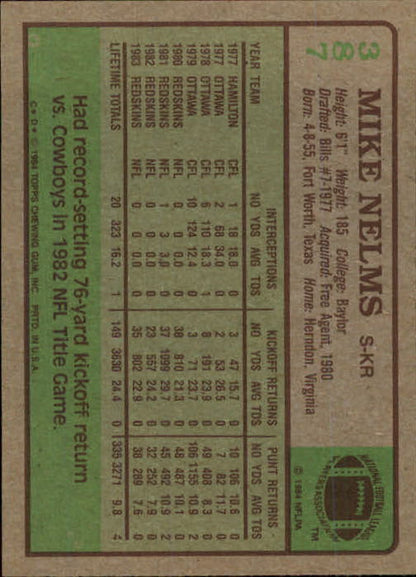 1984 Topps #387 Mike Nelms - NrMt+