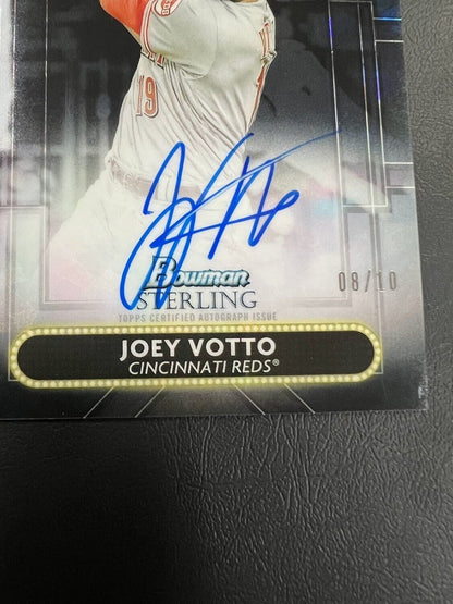 2022 BOWMAN STERLING REFRACTOR JOEY VOTTO AUTOGRAPH AUTO #D/10 CINCINNATI REDS J