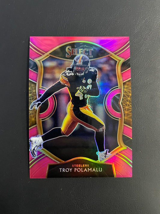 2021 Panini Select Troy Polamalu Pink Prizm Concourse /10