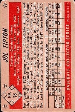 1953 Bowman Black and White #13 Joe Tipton - VG-EX