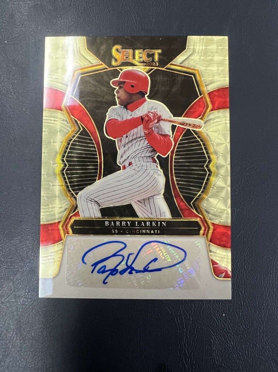 BARRY LARKIN 2023 PANINI SELECT GOLD VINYL 12 TIME ALL STAR PRIZM AUTO #1/1 J