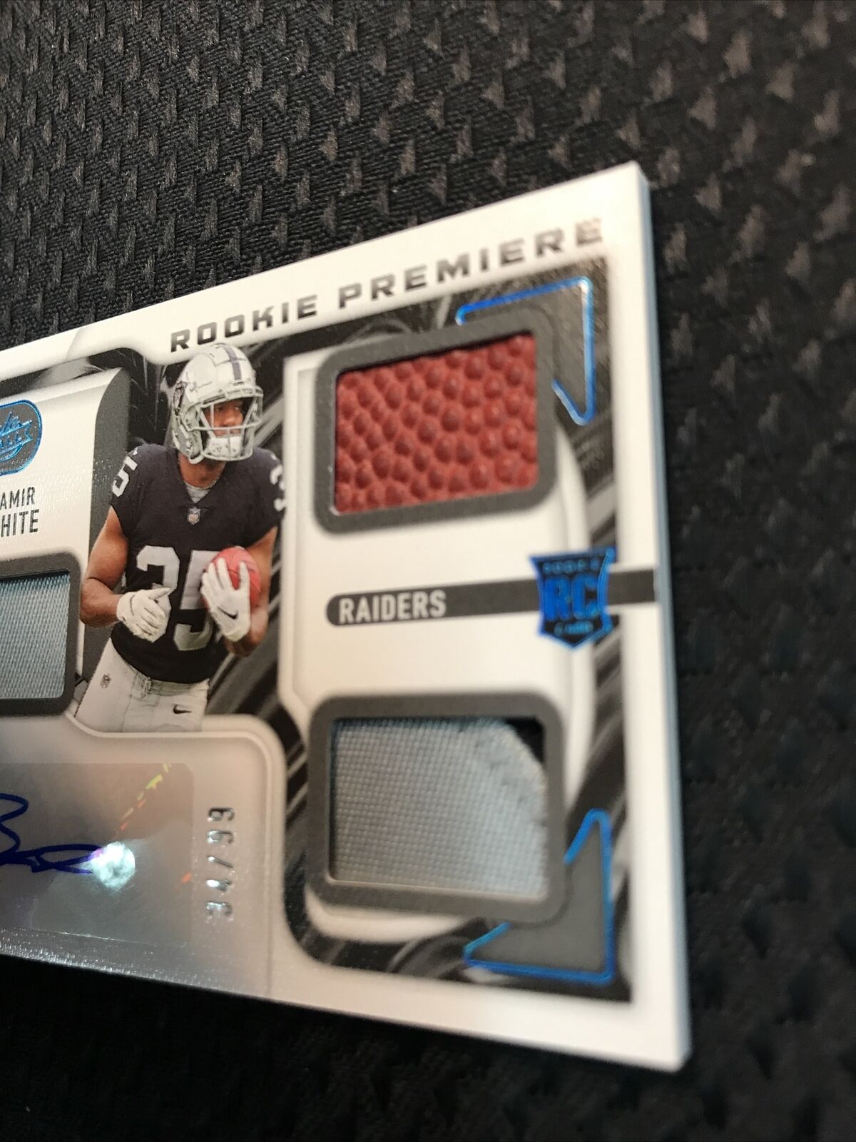 Zamir White 2022 Panini Absolute Rookie Premiere Materials Patch Auto /99