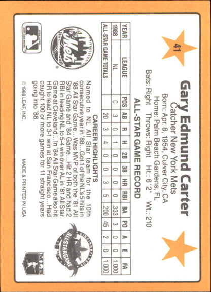 1989 Donruss All-Stars #41 Gary Carter - NM