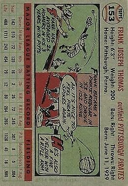 1956 Topps #153 Frank Thomas - Vg+