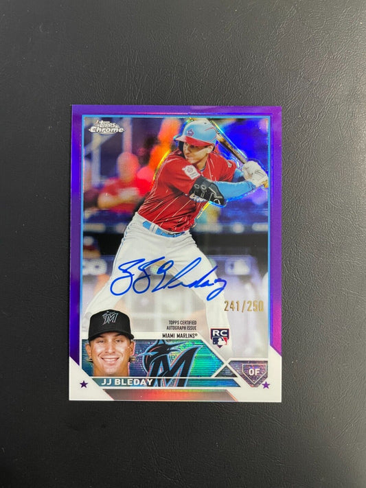 2023 Topps Chrome JJ Bleday Purple Refractor RC Auto #'d /250