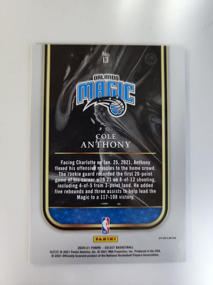 2020-21 Panini Rookie Selections COLE ANTHONY Red Flash Prizm #13- Magic