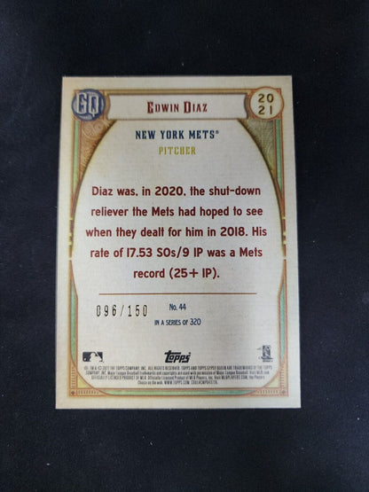 Edwin Diaz 2021 Topps Gypsy Queen Blue Parallel #/150New York Mets