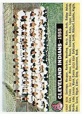 1956 Topps #85A Cleveland Indians TC Centered - Vg+