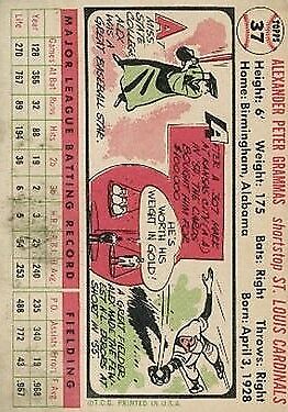 1956 Topps #37 Alex Grammas - NM