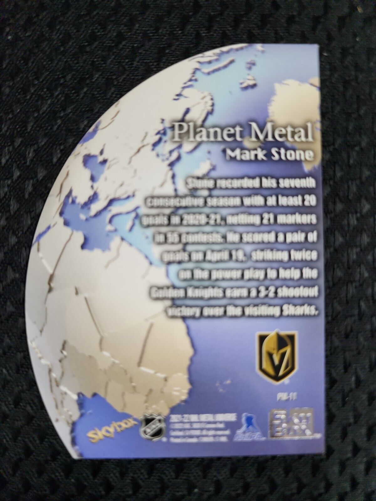 2021-22 Skybox Metal Universe Planet Metal GOLD Insert Card Mark Stone Knights