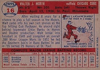 1957 Topps #16 Walt Moryn - NM