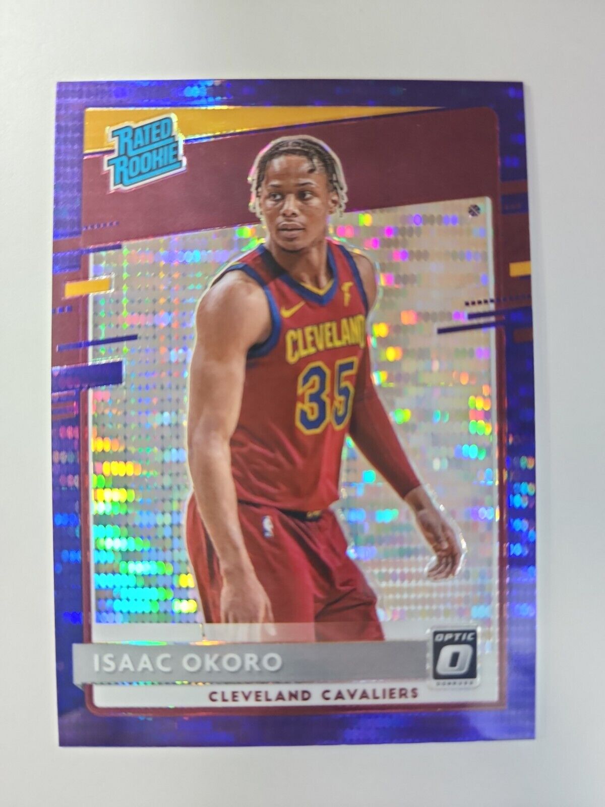 2020-21 Donruss Optic Isaac Okoro # 155 Rated Rookie Card RC Purple Pulsar Prizm