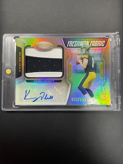 2022 Certified Freshman Fabric Auto Patch #201 Kenny Pickett RC Auto Steelers /1