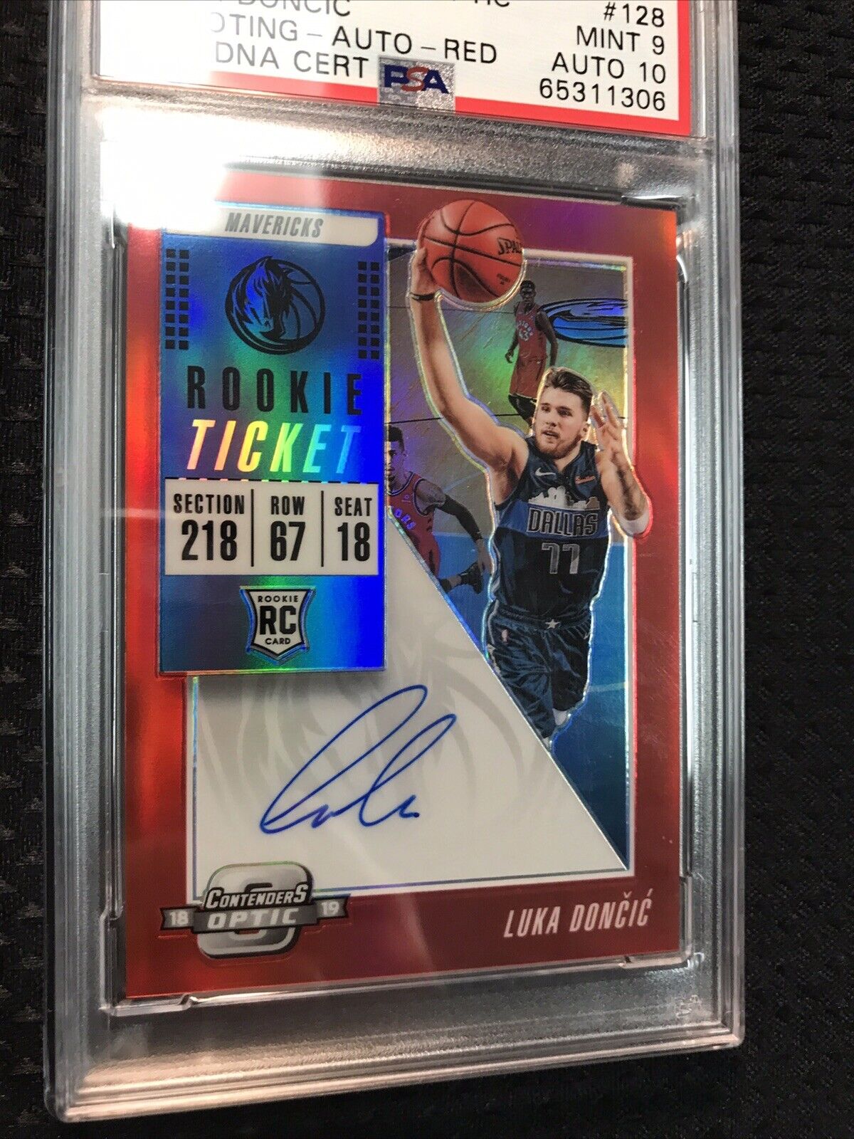 2018-19 Contenders Optic Red LUKA DONCIC Rookie Ticket /149 PSA 9