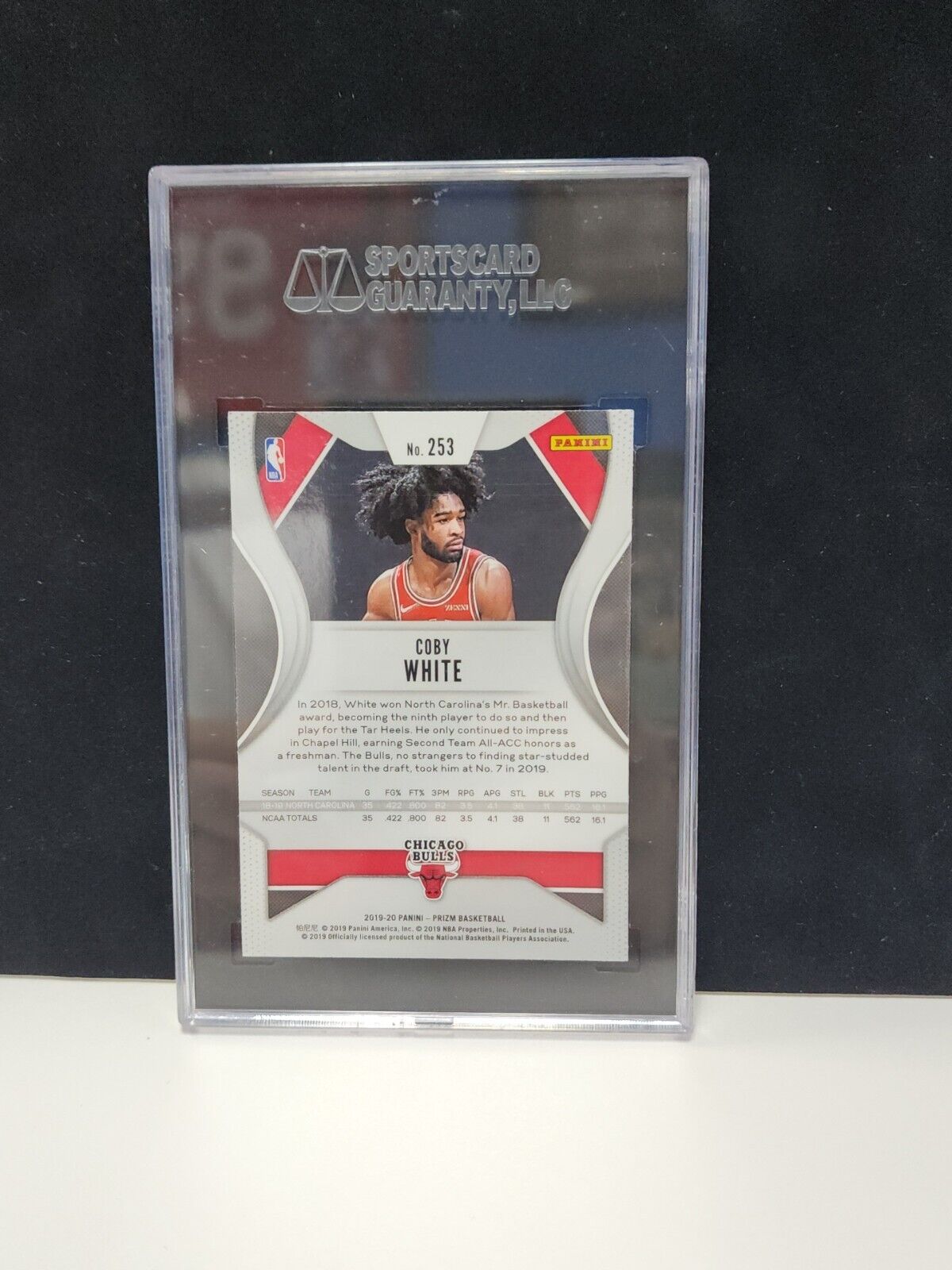 2019-20 Panini Prizm (#253) COBY WHITE RC ROOKIE CARD SGC 9.5 MT+ BULLS