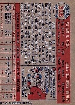 1957 Topps #316 Billy O'Dell - NM