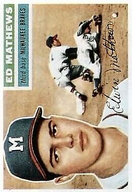 1956 Topps #107 Eddie Mathews - Vg+