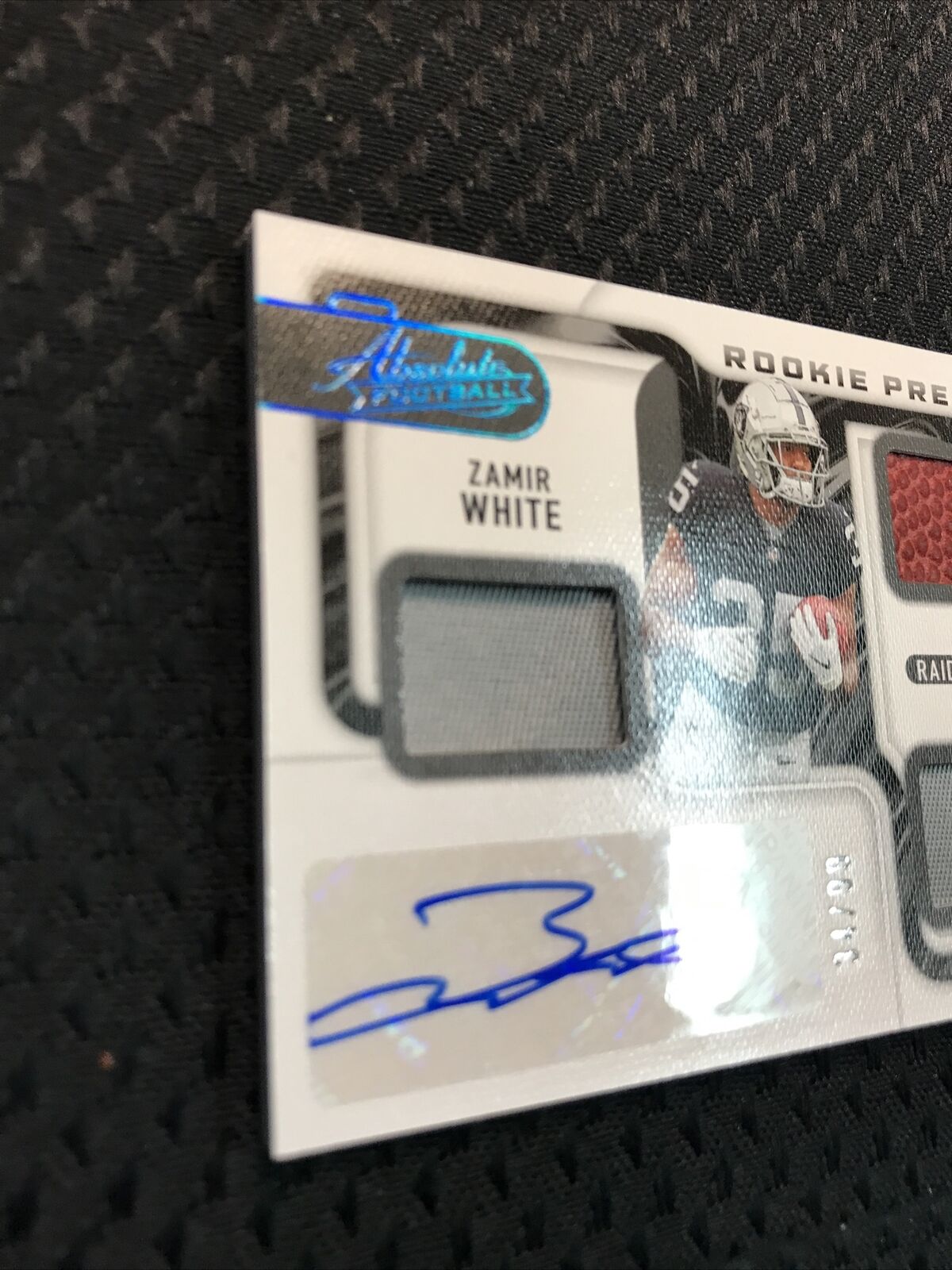 Zamir White 2022 Panini Absolute Rookie Premiere Materials Patch Auto /99