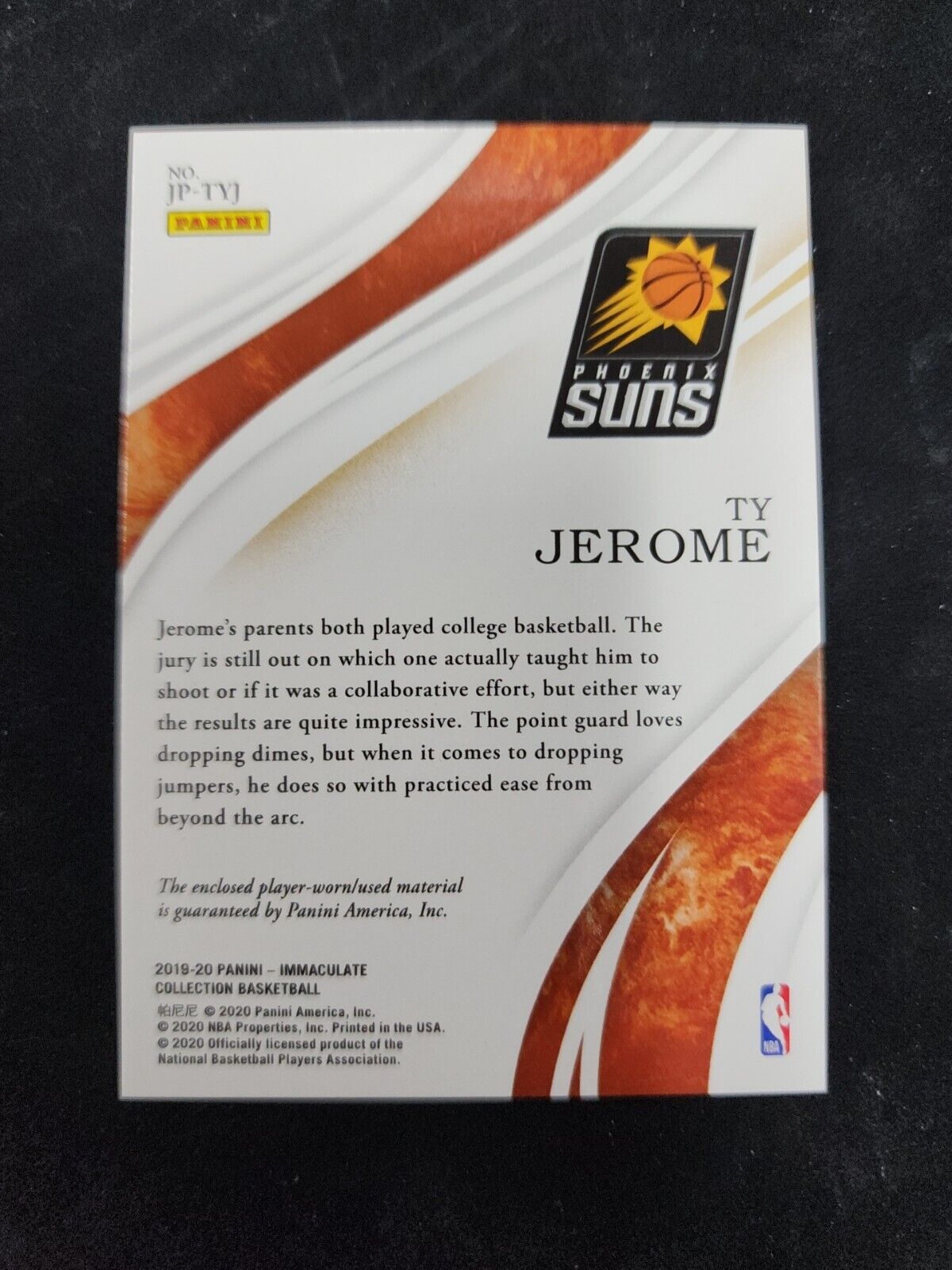 2019-20 Panini Immaculate Collection Ty Jerome Jumbo Patch #'d 07/50 *ROOKIE*