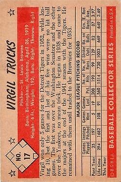 1953 Bowman Black and White #17 Virgil Trucks - VG-EX