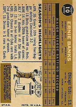 1960 Topps #10 Ernie Banks - Ex+