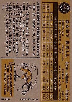 1960 Topps #441 Gary Bell - Ex+