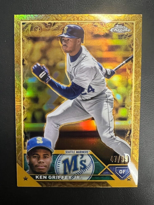 2023 Topps Gilded Ken Griffey Jr. Gold Etch #d 47/99 Seattle Mariners J