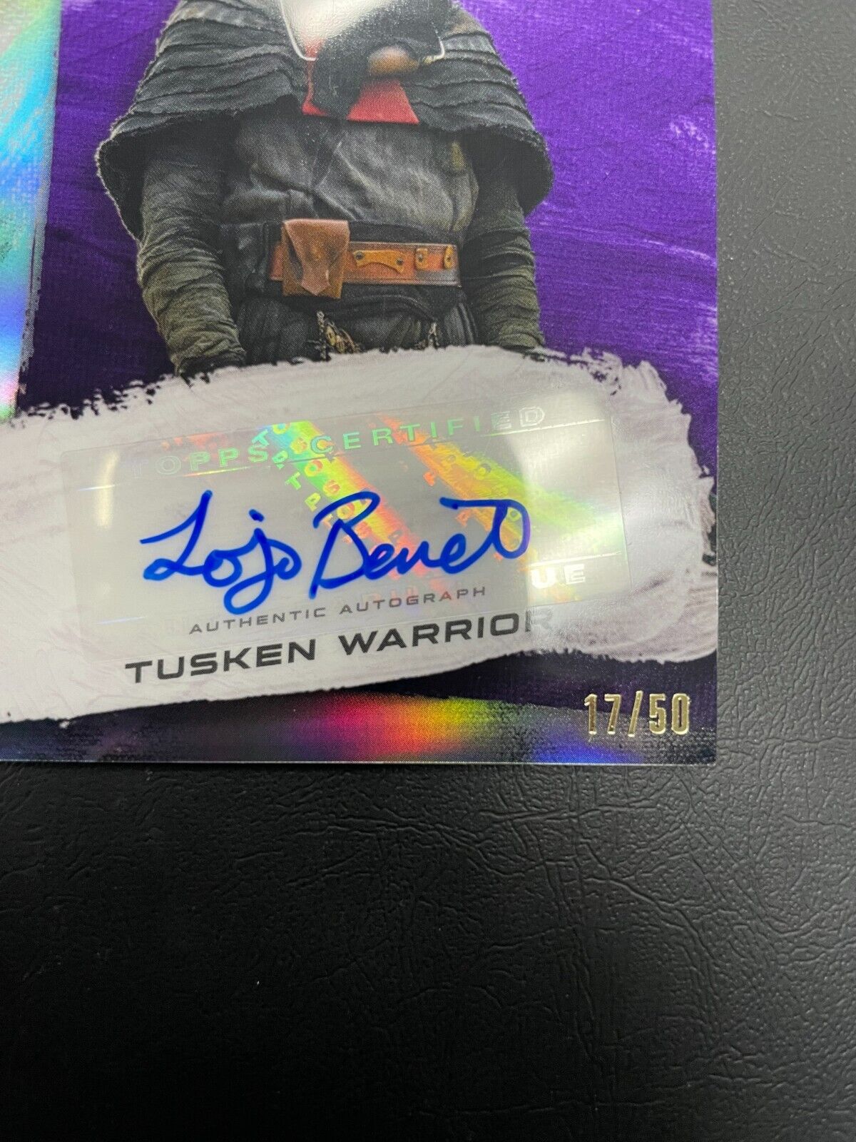 2022 Topps Chrome Star Wars Galaxy Tusken Warrior Joanna Bennet Purple Auto /50