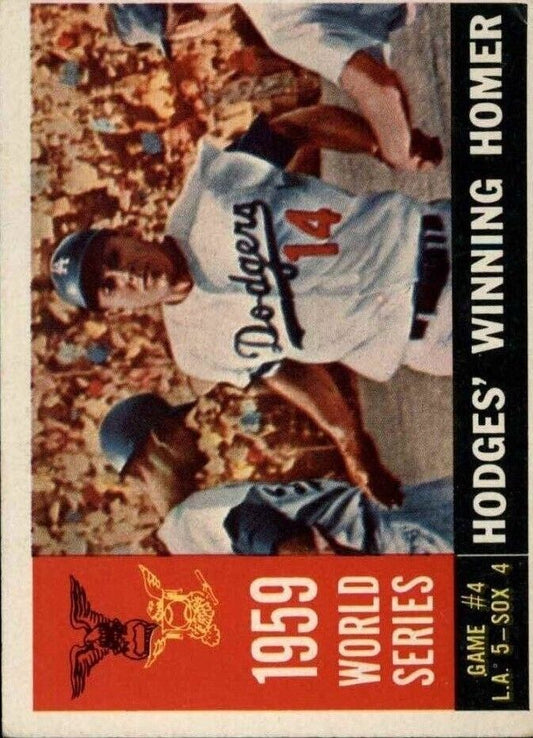 1960 Topps #388 World Series Game 4 Gil Hodges Winning Homer - Ex+