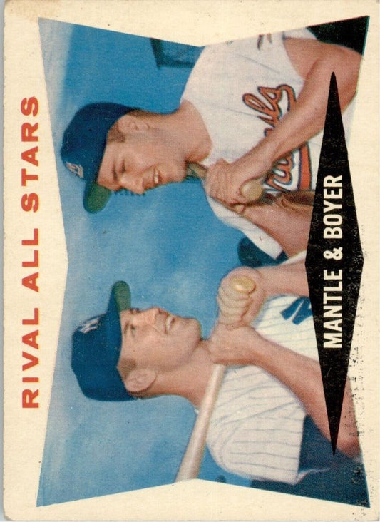 1960 Topps #160 Rival All-Stars Mickey Mantle Ken Boyer - Ex+