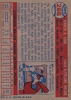 1957 Topps #266 Ken Kuhn DP RC - NM