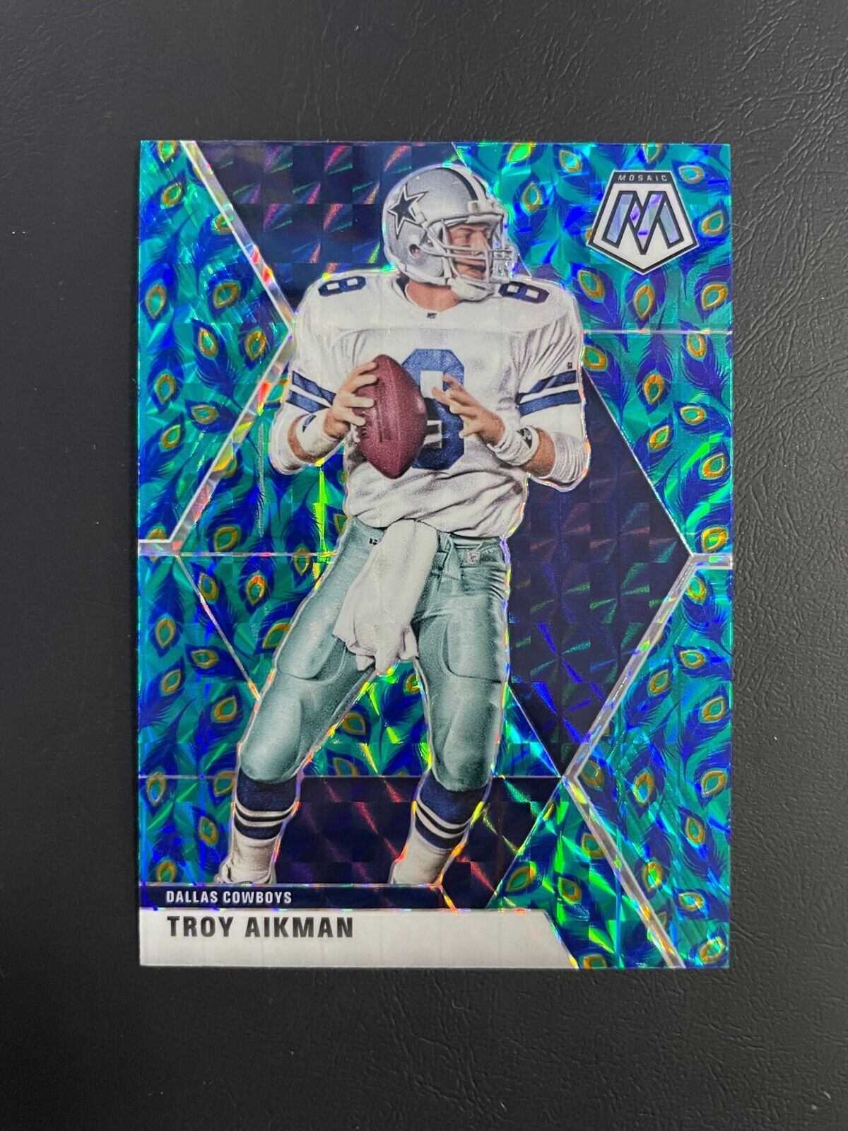 2020 Panini Mosaic Troy Aikman Peacock Prizm SSP Cowboys No.63