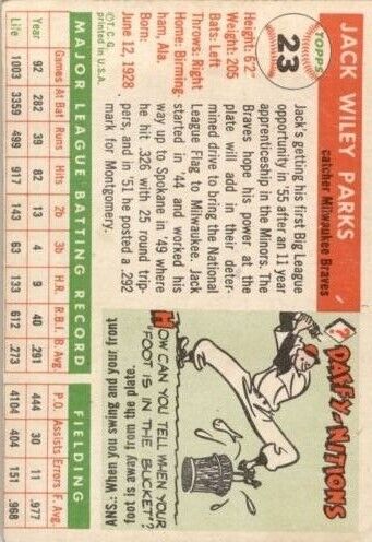 1955 Topps #23 Jack Parks RC - NM