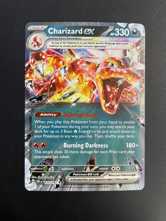 2023 Pokémon Charizard ex 125/197 Full Art Ultra Rare Holo Obsidian Flames