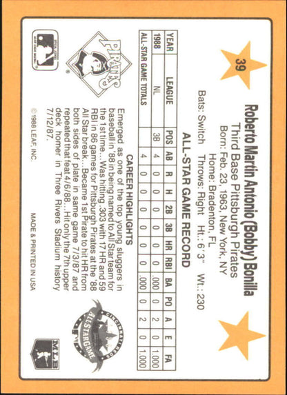 1989 Donruss All-Stars #39 Bobby Bonilla - NM