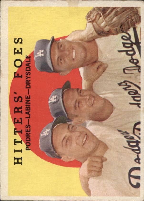 1959 Topps #262 Hitters Foes Johnny Podres Clem Labine Don Drysdale - NM