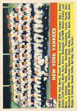 1956 Topps #251 New York Yankees TC UER Larsen misspelled as Larson on - Vg+