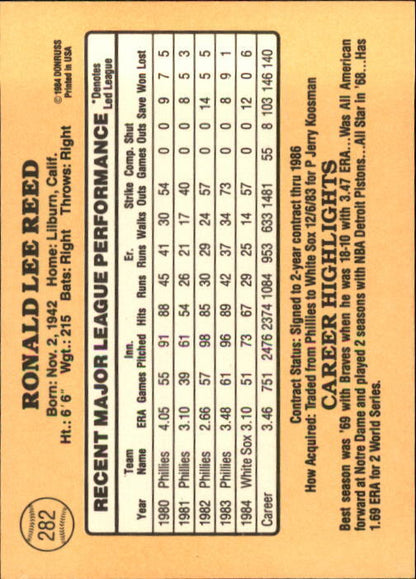 1985 Donruss #282 Ron Reed - NM