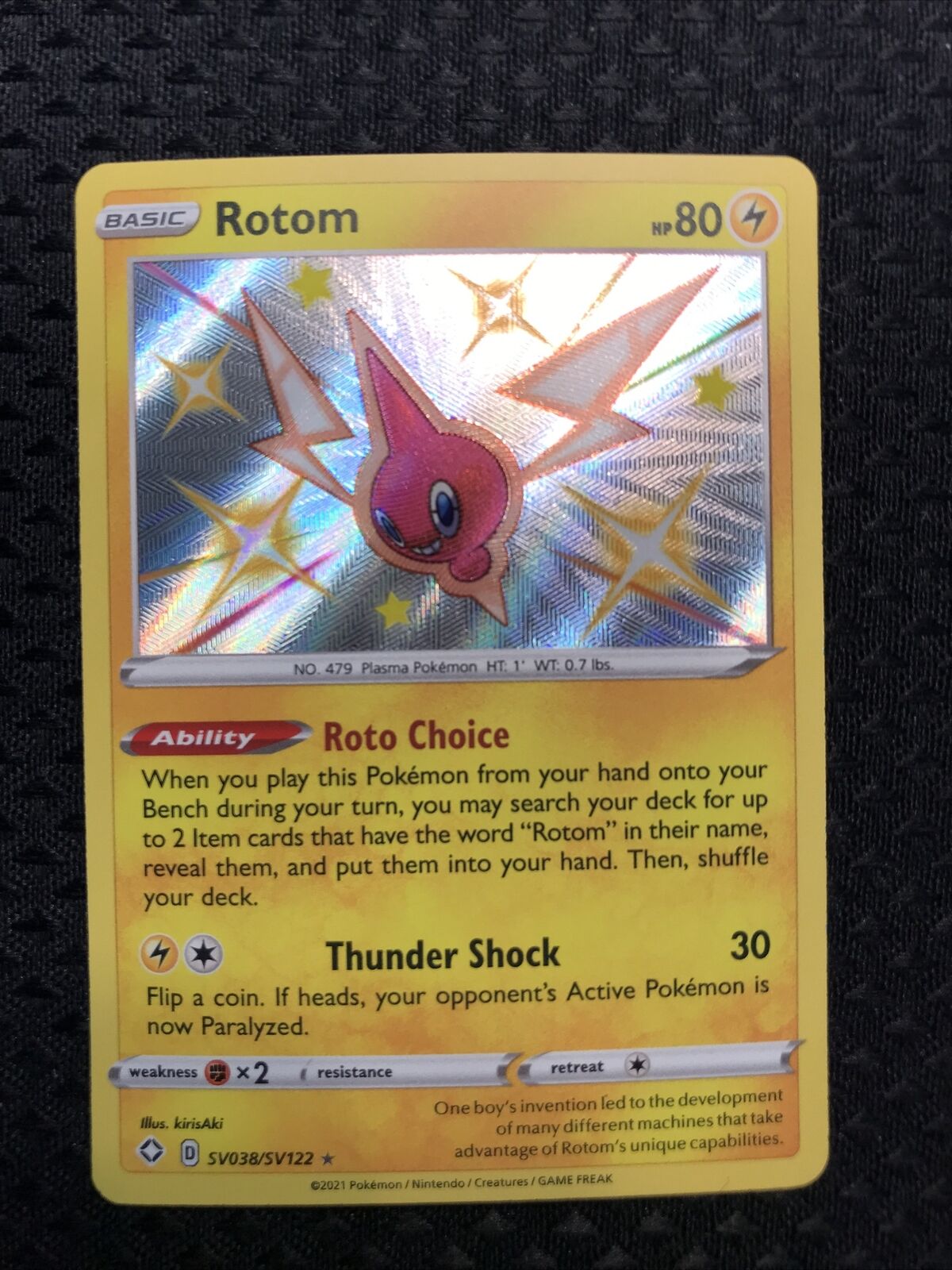 Rotom SV038/SV122 Shiny Holo Rare - 2021 Pokemon Shining Fates NM