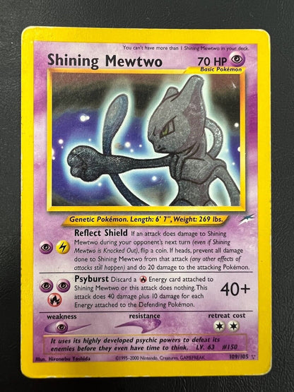 Pokemon Shining Mewtwo 109/105 Secret Rare Holo Neo Destiny Unlimited J