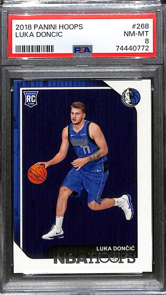 2018-19 Hoops Luka Doncic Rookie RC #268 PSA 8 Mavericks