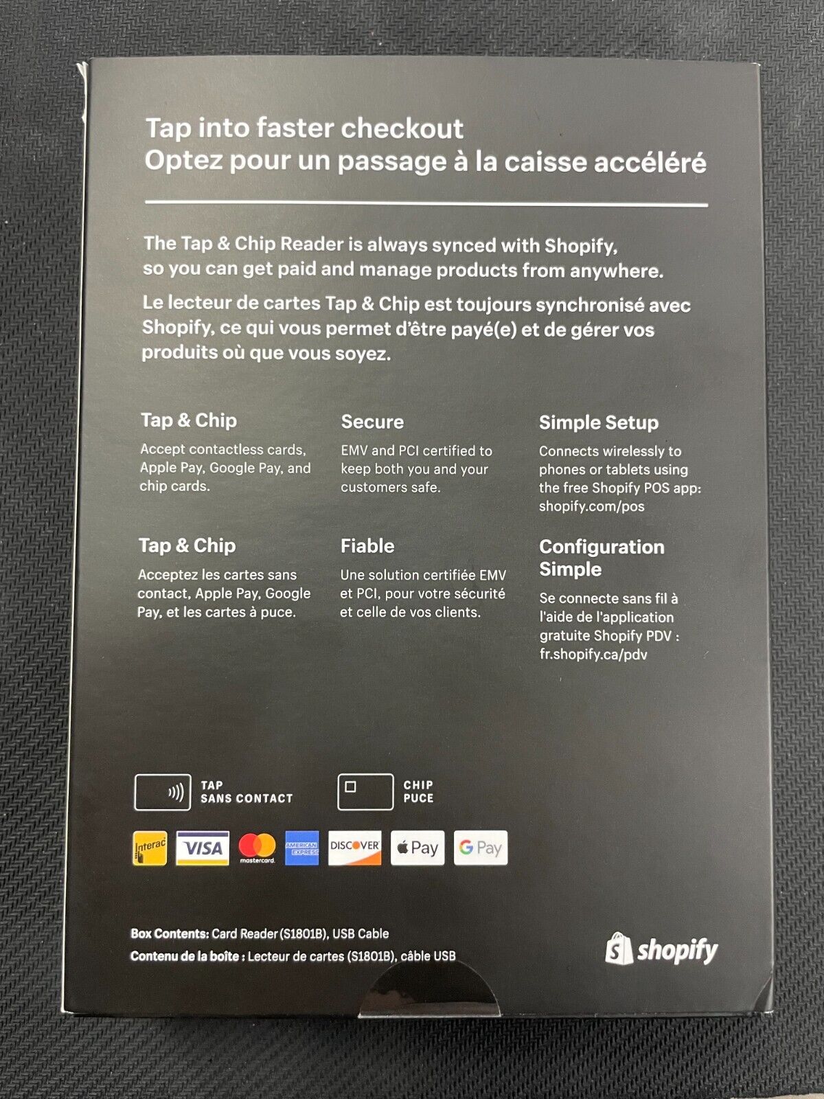 Shopify Tap and Chip Card Reader w/ Dock and Mini Cable