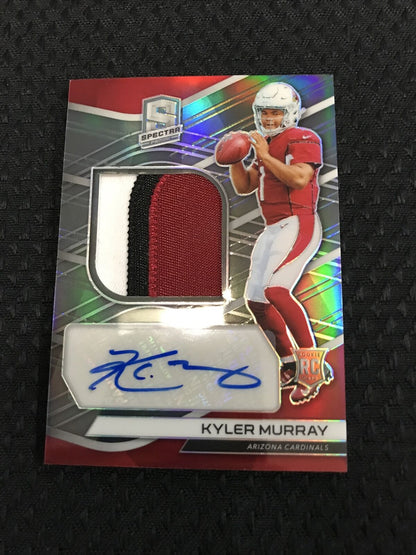 Kyler Murray 2019 Panini Spectra Silver Prizm Auto #/99 Jersey 3-Color Patch RC